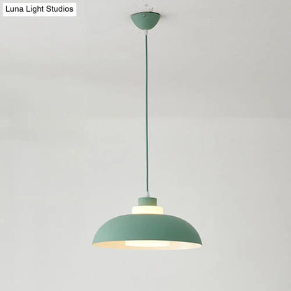 Macaron Single-Bulb Aluminum Ceiling Pendant Light with Acrylic Shade