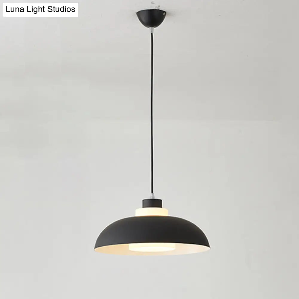 Macaron Single-Bulb Aluminum Ceiling Pendant Light with Acrylic Shade