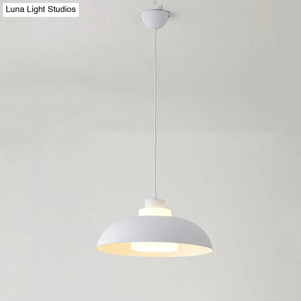 Macaron Single-Bulb Aluminum Ceiling Pendant Light with Acrylic Shade