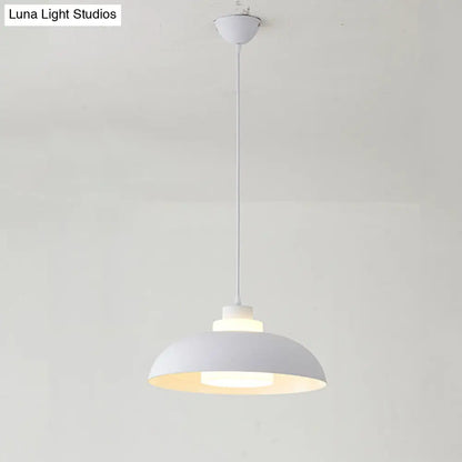 Macaron Single-Bulb Aluminum Ceiling Pendant Light with Acrylic Shade