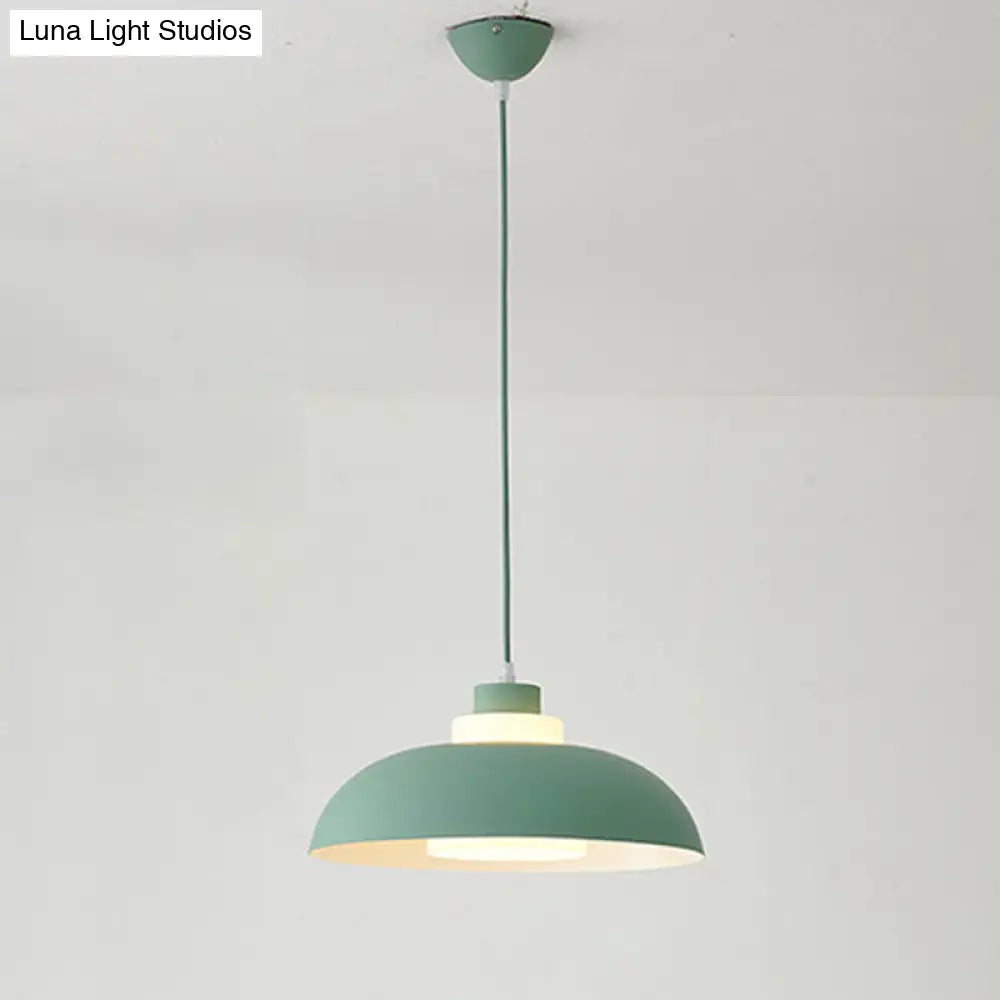 Macaron Single-Bulb Aluminum Ceiling Pendant Light with Acrylic Shade