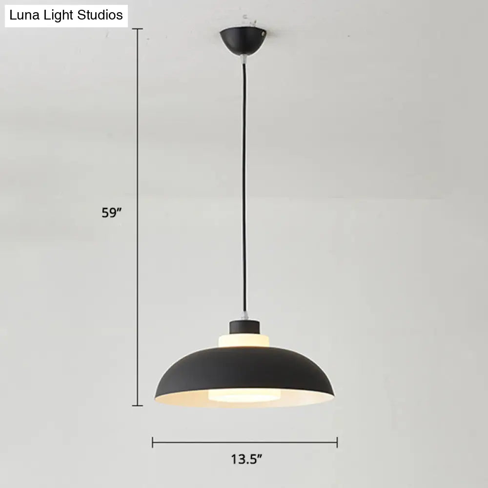 Macaron Single-Bulb Aluminum Ceiling Pendant Light with Acrylic Shade