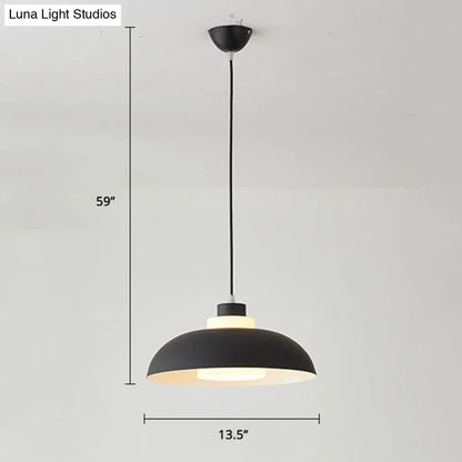 Macaron Single-Bulb Aluminum Ceiling Pendant Light with Acrylic Shade