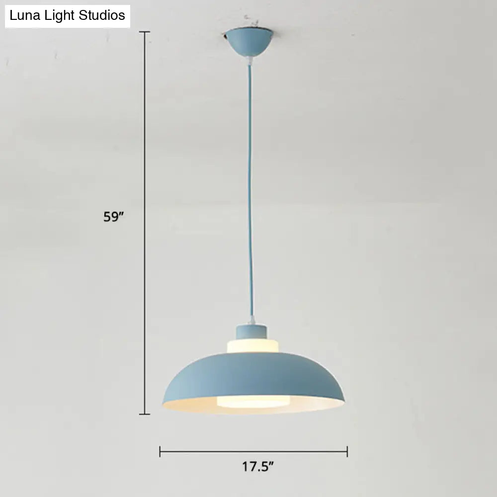 Macaron Single-Bulb Aluminum Ceiling Pendant Light with Acrylic Shade