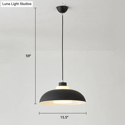 Macaron Single-Bulb Aluminum Ceiling Pendant Light with Acrylic Shade