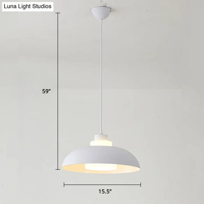 Macaron Single-Bulb Aluminum Ceiling Pendant Light with Acrylic Shade