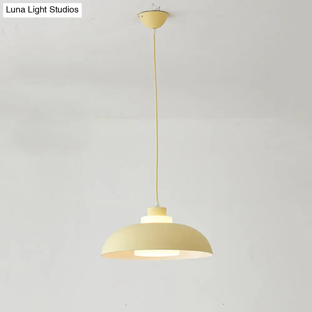 Macaron Single-Bulb Aluminum Ceiling Pendant Light with Acrylic Shade