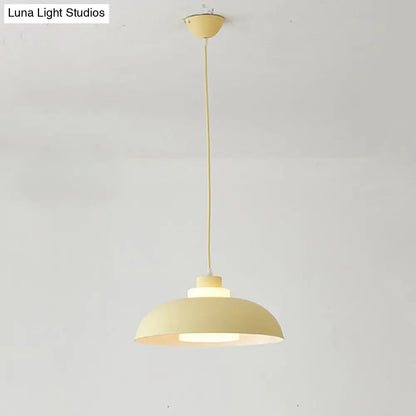 Macaron Single-Bulb Aluminum Ceiling Pendant Light with Acrylic Shade