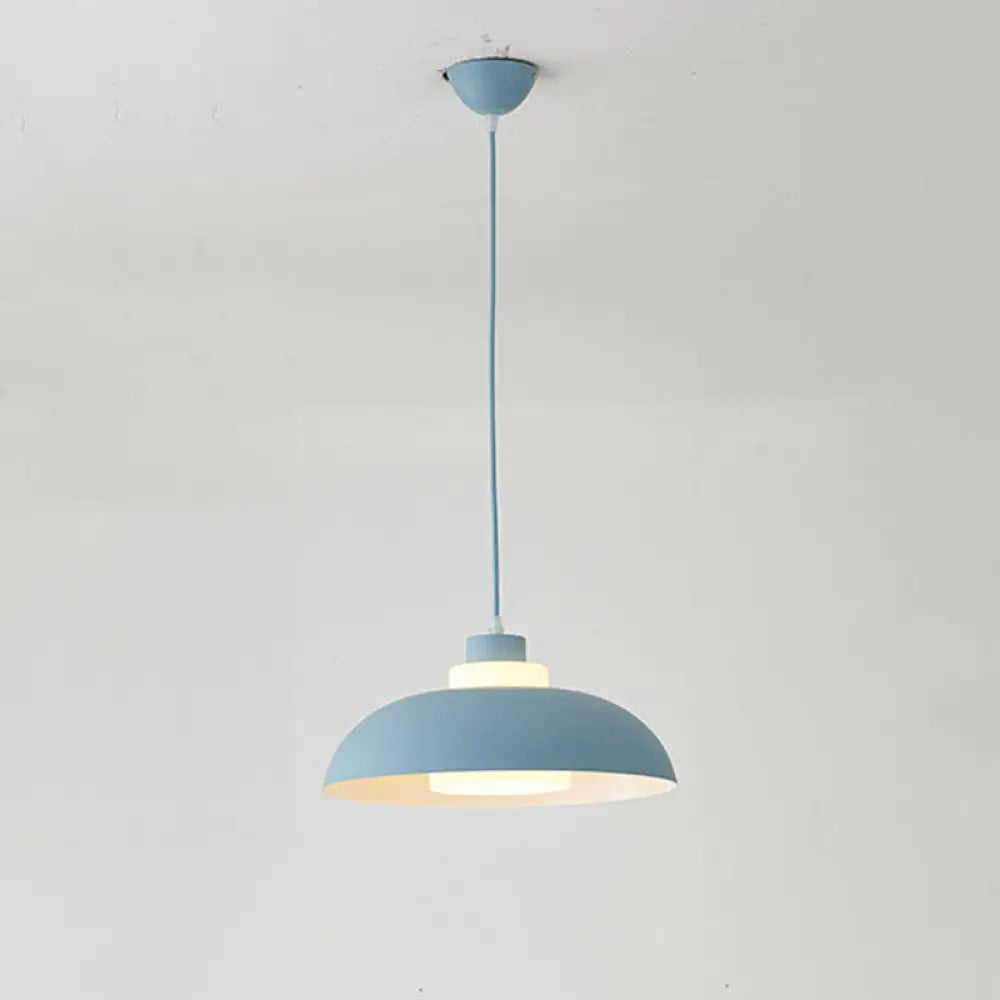 Macaron Single-Bulb Aluminum Ceiling Pendant Light with Acrylic Shade