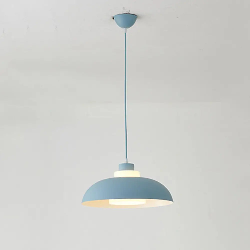 Macaron Single-Bulb Aluminum Ceiling Pendant Light with Acrylic Shade