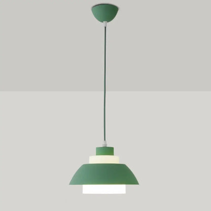 Macaron Single-Bulb Aluminum Ceiling Pendant Light with Acrylic Shade