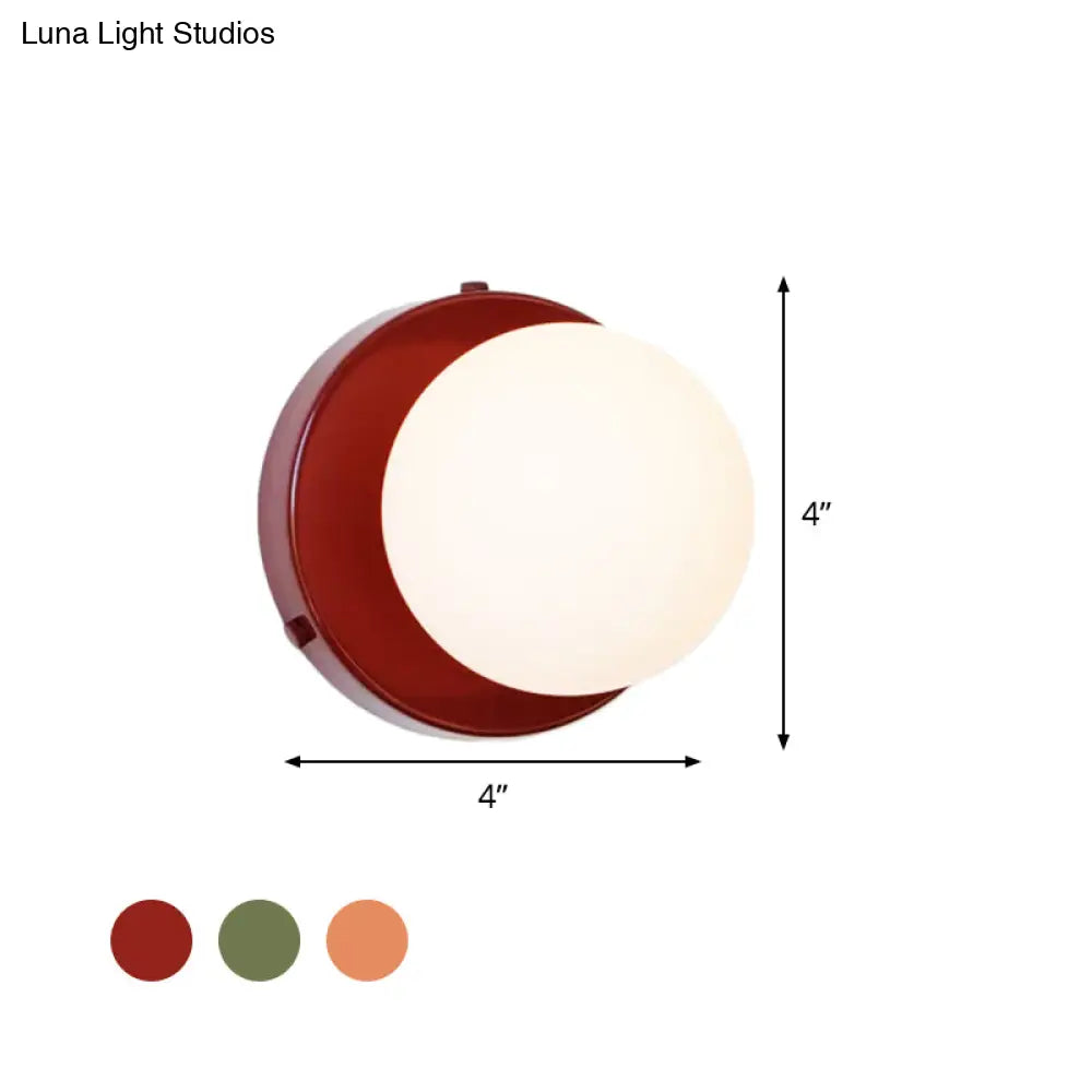 DecorBites™ DecorBites™ Macaron Small Wall Lighting Milk Glass Bathroom Sconce in Pink/Green/Burgundy