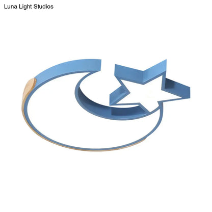 DecorBites™ DecorBites™ Macaron Star Moon LED Ceiling Mount Light in Nordic Style, Grey/Blue/Green - Ideal for Bedrooms