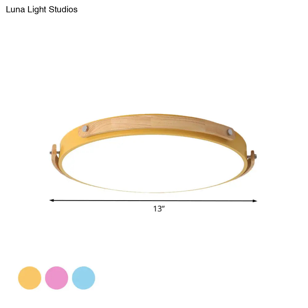 DecorBites™ DecorBites™ Macaron-Style Acrylic Circular LED Flush Ceiling Light - Stylish Ceiling Lamp for Kid's Bedroom and Hallways