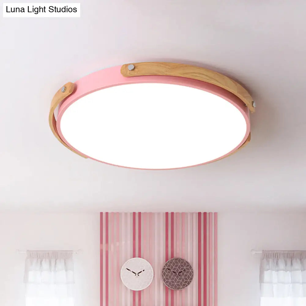 DecorBites™ DecorBites™ Macaron-Style Acrylic Circular LED Flush Ceiling Light - Stylish Ceiling Lamp for Kid's Bedroom and Hallways