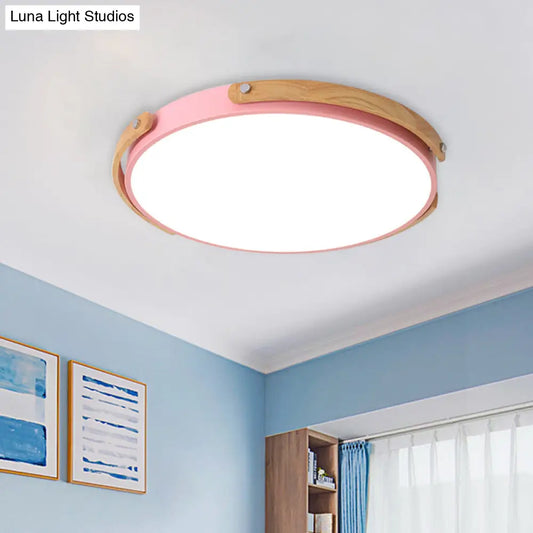 DecorBites™ DecorBites™ Macaron-Style Acrylic Circular LED Flush Ceiling Light - Stylish Ceiling Lamp for Kid's Bedroom and Hallways