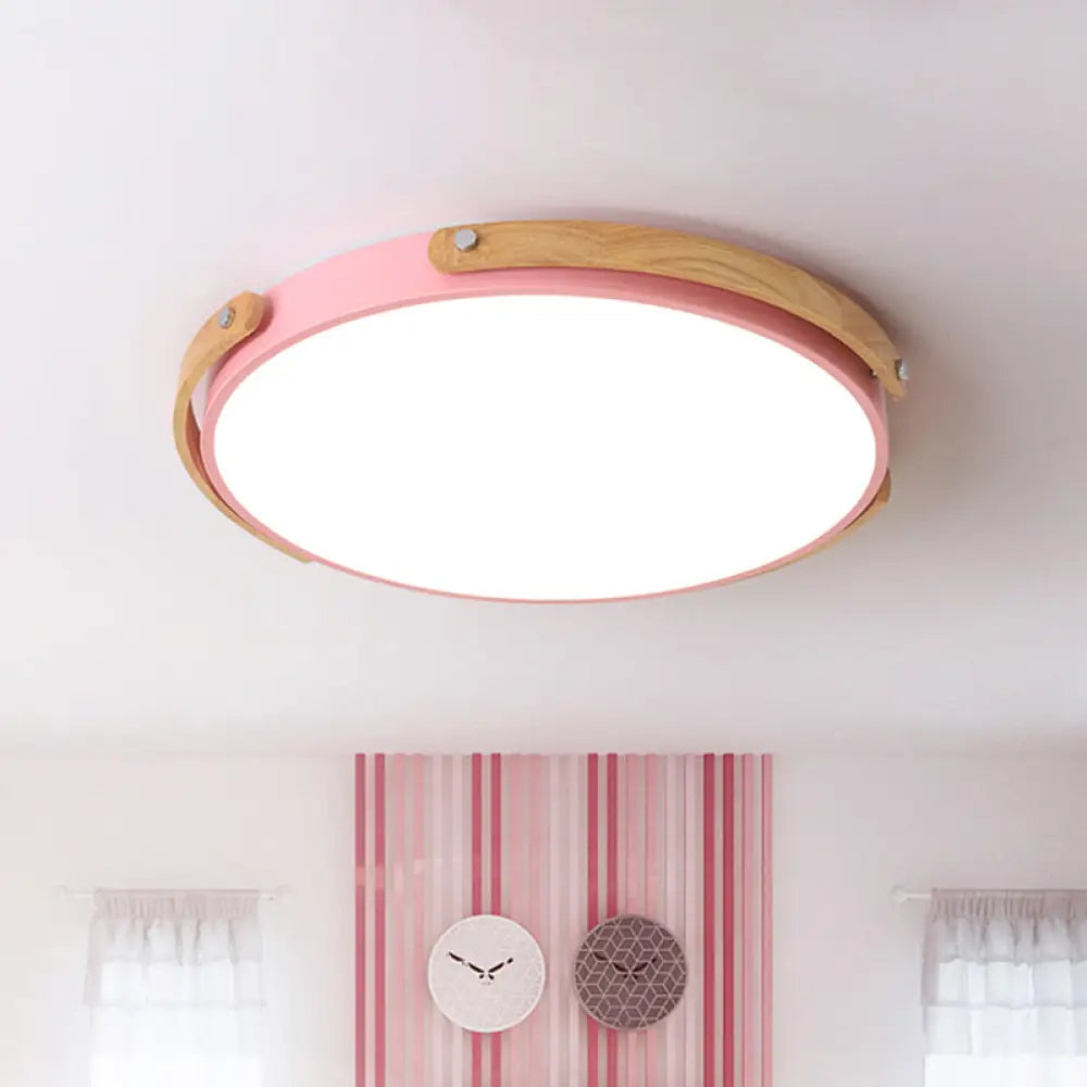 DecorBites™ DecorBites™ Macaron-Style Acrylic Circular LED Flush Ceiling Light - Stylish Ceiling Lamp for Kid's Bedroom and Hallways