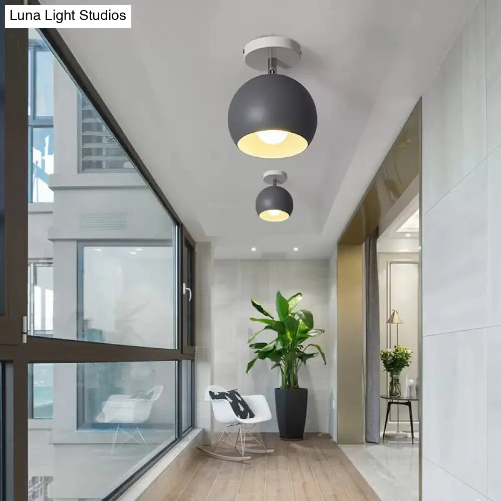 DecorBites™ DecorBites™ Macaron Style Ceiling Light - Rotatable Sphere Shade Metal Flush Mount for Hallway