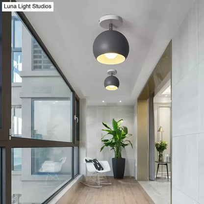 DecorBites™ DecorBites™ Macaron Style Ceiling Light - Rotatable Sphere Shade Metal Flush Mount for Hallway