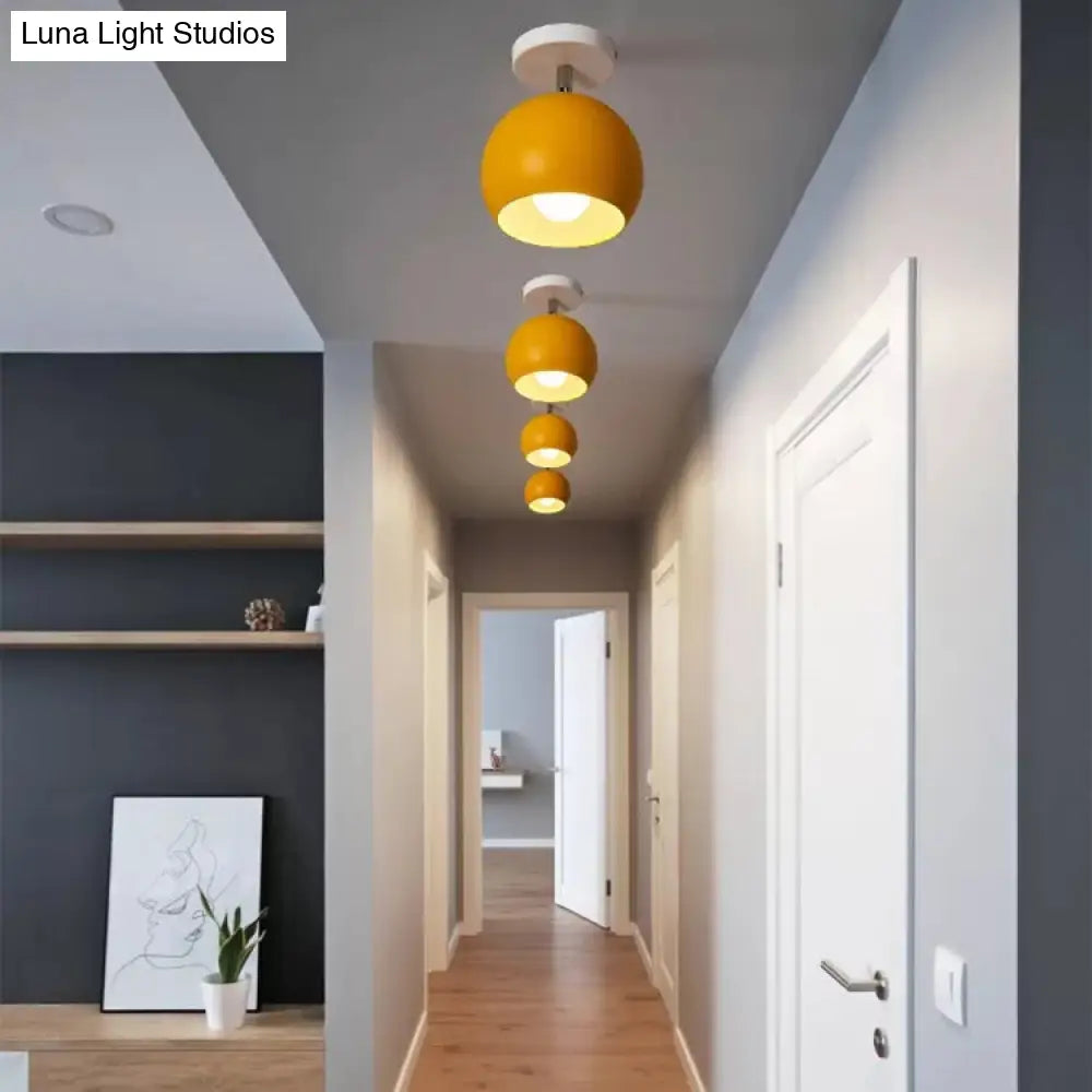 DecorBites™ DecorBites™ Macaron Style Ceiling Light - Rotatable Sphere Shade Metal Flush Mount for Hallway