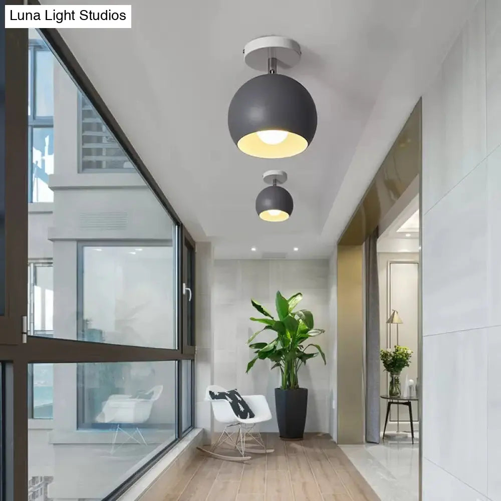 DecorBites™ DecorBites™ Macaron Style Ceiling Light - Rotatable Sphere Shade Metal Flush Mount for Hallway