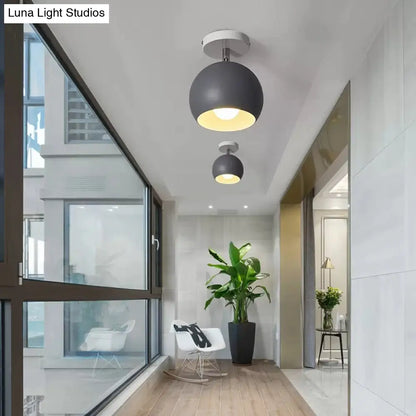 DecorBites™ DecorBites™ Macaron Style Ceiling Light - Rotatable Sphere Shade Metal Flush Mount for Hallway