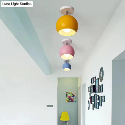 DecorBites™ DecorBites™ Macaron Style Ceiling Light - Rotatable Sphere Shade Metal Flush Mount for Hallway