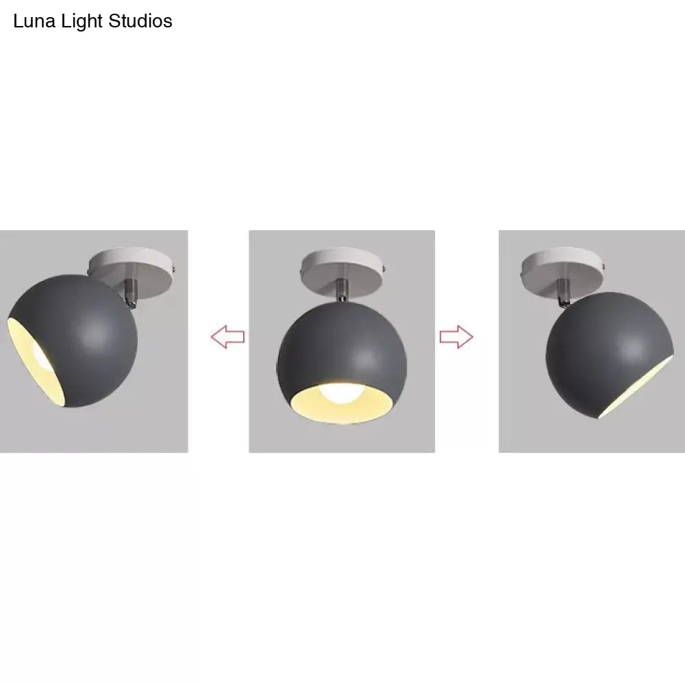 DecorBites™ DecorBites™ Macaron Style Ceiling Light - Rotatable Sphere Shade Metal Flush Mount for Hallway