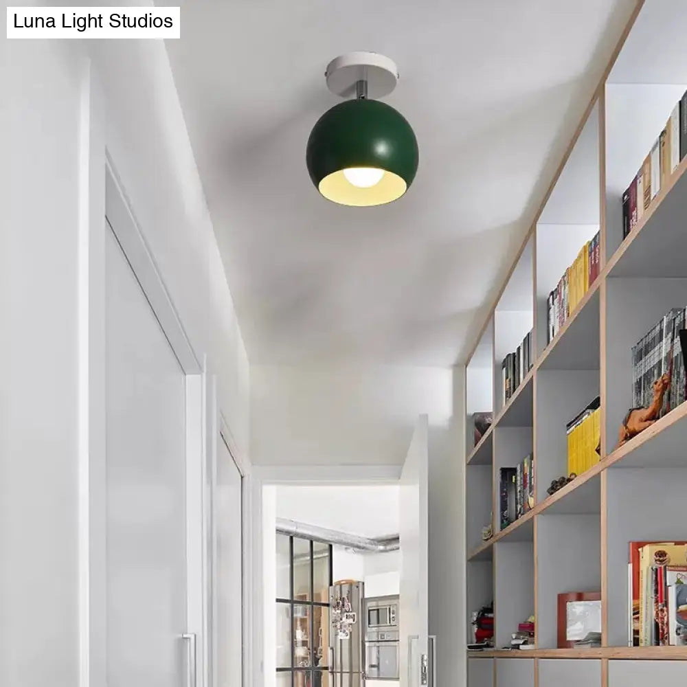 DecorBites™ DecorBites™ Macaron Style Ceiling Light - Rotatable Sphere Shade Metal Flush Mount for Hallway