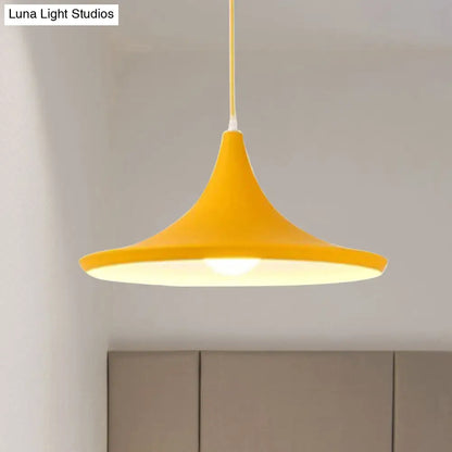 Macaron Style Metal Cone Pendant Light - 1/3 Light Pink/Yellow/Blue - Linear/Round Canopy