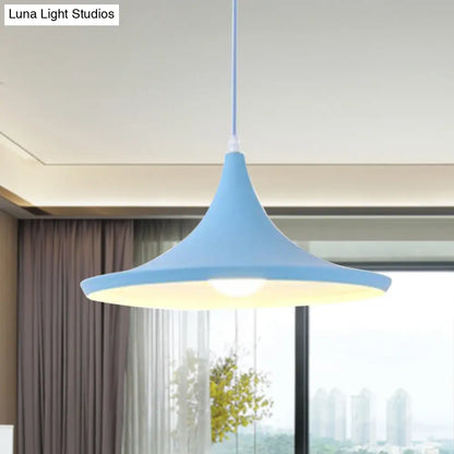 Macaron Style Metal Cone Pendant Light - 1/3 Light Pink/Yellow/Blue - Linear/Round Canopy