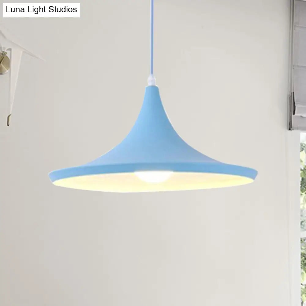 Macaron Style Metal Cone Pendant Light - 1/3 Light Pink/Yellow/Blue - Linear/Round Canopy