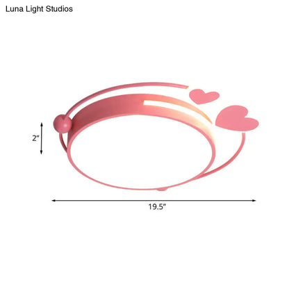 DecorBites™ DecorBites™ Macaroon Pink Heart LED Flush Mount Lamp - 16"/19.5" Width