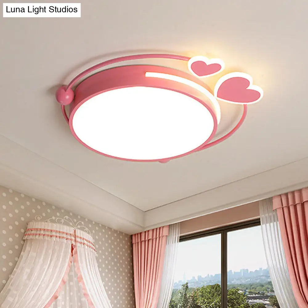 DecorBites™ DecorBites™ Macaroon Pink Heart LED Flush Mount Lamp - 16"/19.5" Width