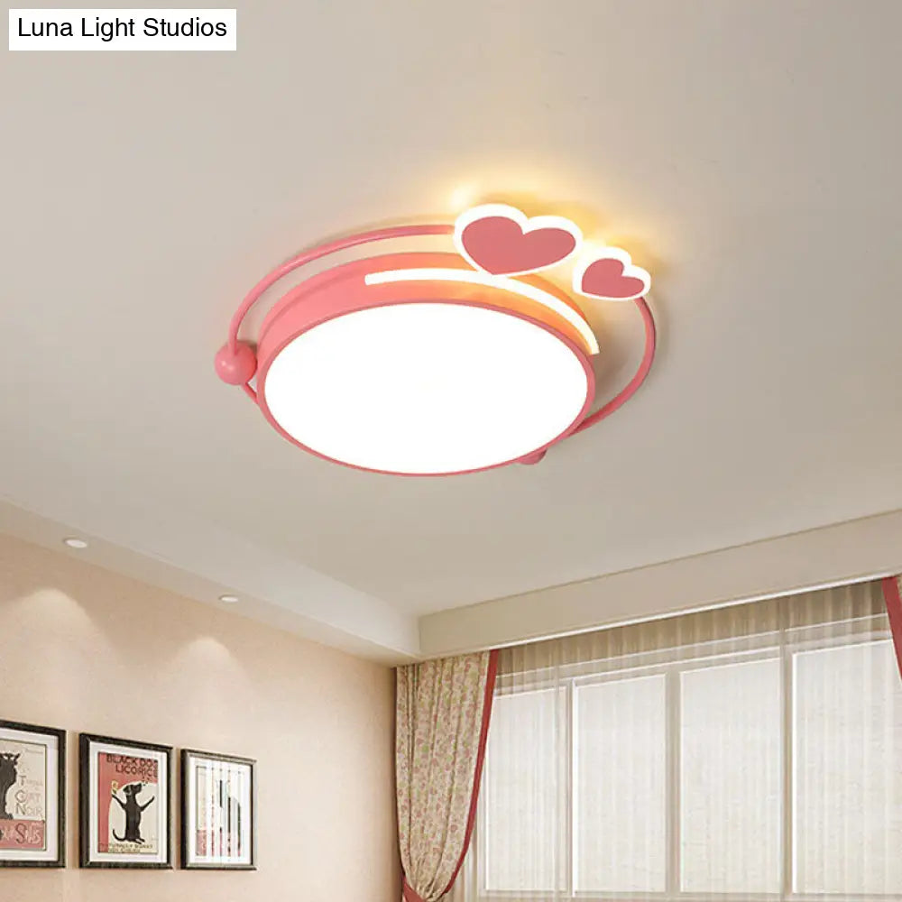 DecorBites™ DecorBites™ Macaroon Pink Heart LED Flush Mount Lamp - 16"/19.5" Width