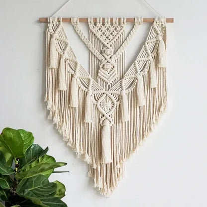 Macrame Woven Wall Hanging Boho Home Chic Bohemian Geometric Art Decor Beautiful Apartment Dorm Room Decoration