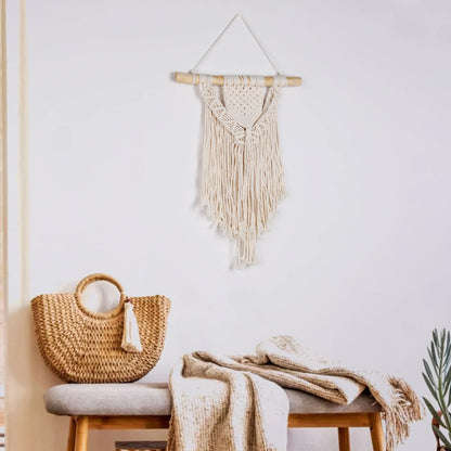 Macrame Woven Wall Hanging Boho Home Chic Bohemian Geometric Art Decor Beautiful Apartment Dorm Room Decoration Tapestry