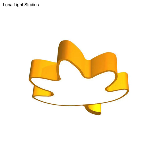 DecorBites™ DecorBites™ Maple Leaf Kindergarten Ceiling Lamp: Acrylic Cartoon Flush Mount LED Light