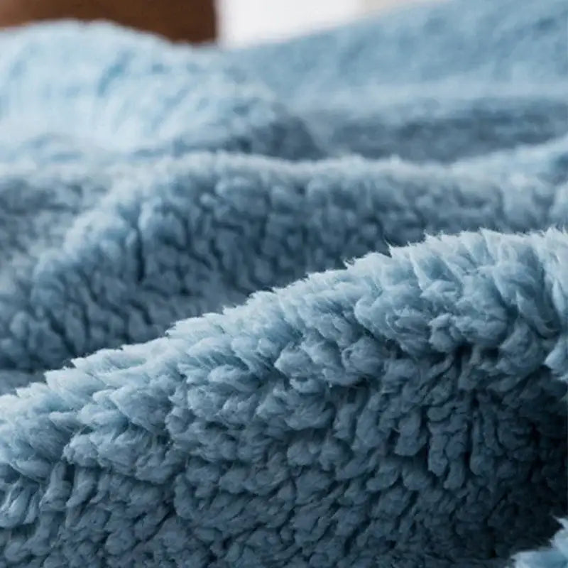 Soft light blue sherpa cozy plush blanket with a plush textured surface perfect for decorbites cozy decorbites cozy plush use