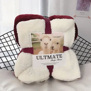 Maroon and white cozy plush blanket with soft sherpa interior and rich exterior edges by decorbites cozy plush