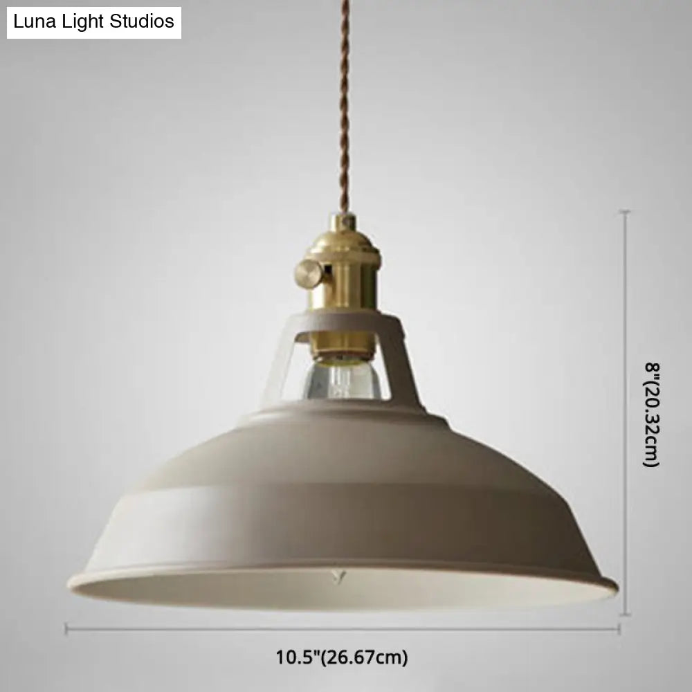 Marta - Industrial Macarons Industrial  Barn Shade Pendant Light Metal 1-Light Pendant Lighting For Restaurant