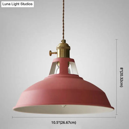 Marta - Industrial Macarons Industrial  Barn Shade Pendant Light Metal 1-Light Pendant Lighting For Restaurant