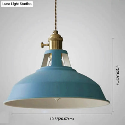 Marta - Industrial Macarons Industrial  Barn Shade Pendant Light Metal 1-Light Pendant Lighting For Restaurant