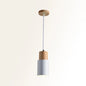 Marta - Metal Tubular Ceiling Pendant Minimalist Metal 1-Light Suspension Lighting Fixture with Wood Top