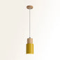 Marta - Metal Tubular Ceiling Pendant Minimalist Metal 1-Light Suspension Lighting Fixture with Wood Top