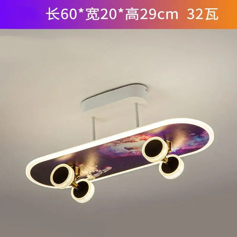 Modern ceiling light with vibrant cosmic galaxy print and white LED edges perfect for decorbites cartoon skateboard ceiling