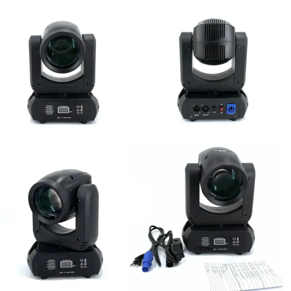 Matte black 150w mini led moving head spotlight with glossy finish and adjustable lens housing for party room use