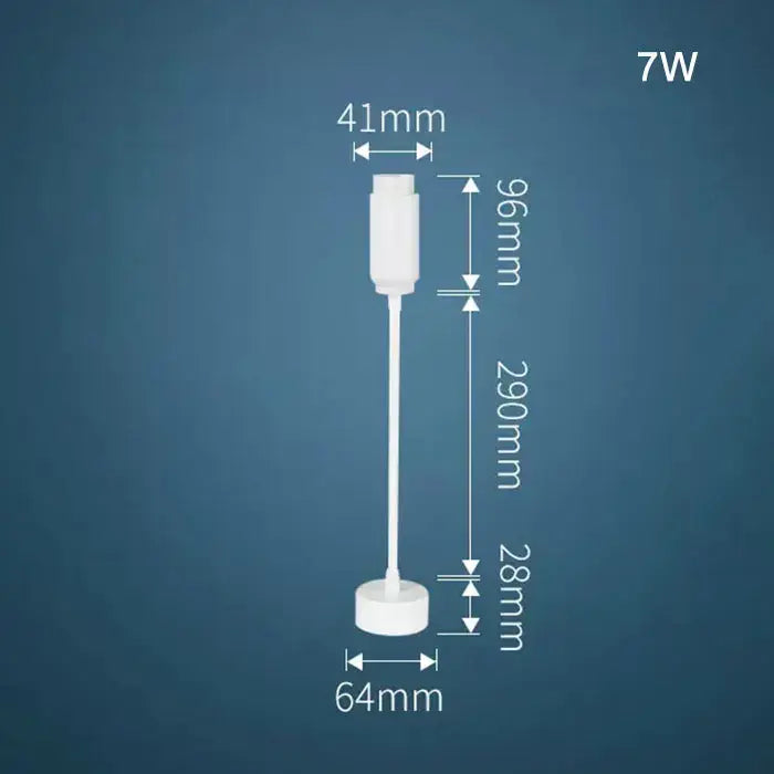 White led floor lamp with cylindrical head and slender stem paired with matte black decorbites adjustable beam track light