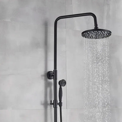 Matte black bathroom shower faucet with rectangular rainfall head and handheld spray nozzle for decorbites black bathroom