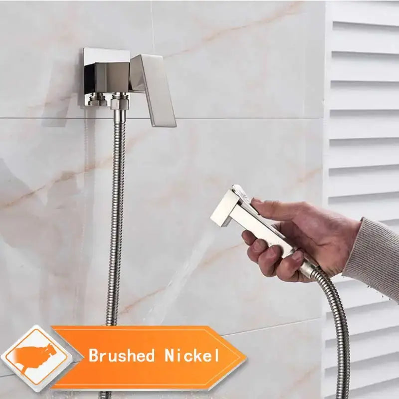 Matte black bidet faucet with brushed nickel handheld showerhead and flexible metal hose for bathroom use decorbites black bidet